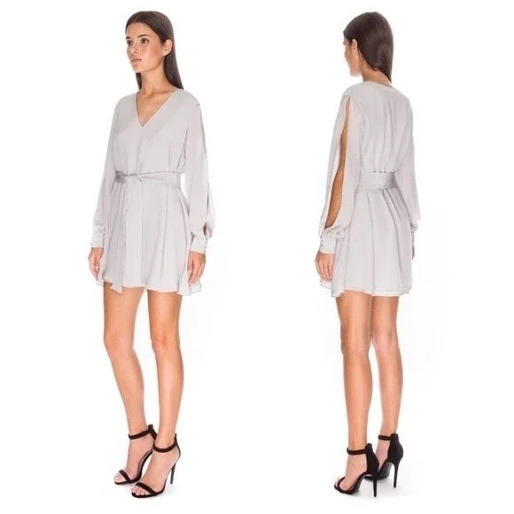 KEEPSAKE the Label Silk High Chance Grey Tunic Shift Mini Dress NWT Size - S - Picture 2 of 10